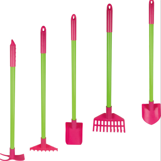 5pcs plastic long kids garden tool set